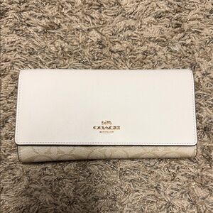 Coach Cream and Tan Women's Wallet